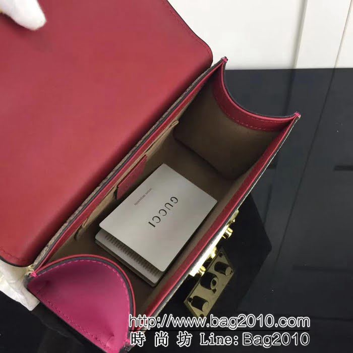 GUCCI古馳原單 新款專櫃品質原單貨實物實拍啡梅紅大紅 409487鏈條單肩斜挎包 HY1058